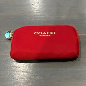 Coach Red Pouch with Gold Accents
